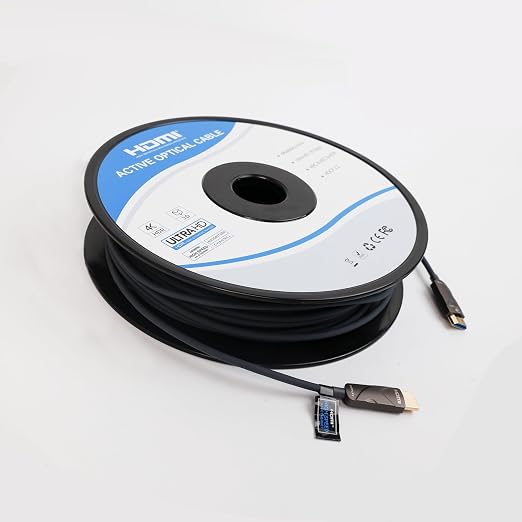 4K HDMI Cable 250 ft，Fiber Optic HDMI Cord, Ultra High Speed Uni-Directional by KIMTABO