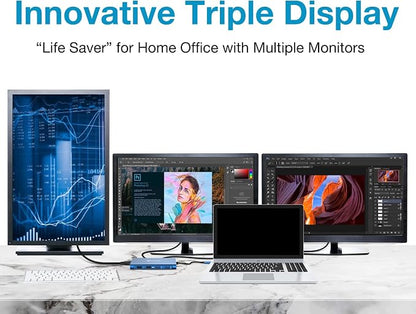 UtechSmart 11 in 1 Docking Station, Triple Monitors USBC Laptop Docking Station - Image 2
