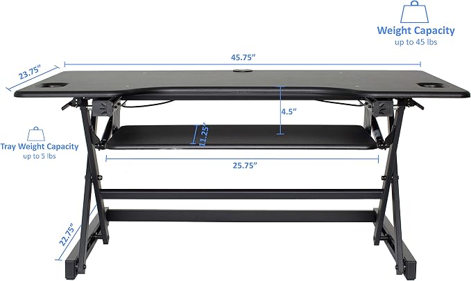 Rocelco 46" Large Height Adjustable Standing Desk BUNDLE - Image 5