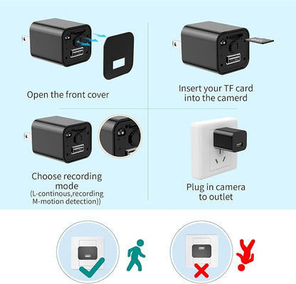 DUVIX Mini Camera with 64G Card 1080P Small Security Camera Charger with Motion - Image 3