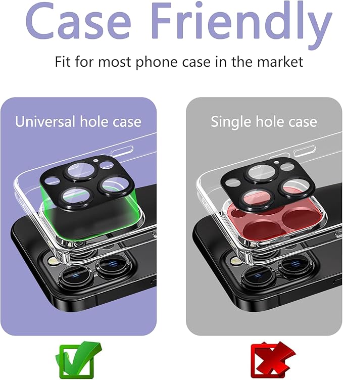 2 Pack Camera Lens Protector for iPhone 16 Pro/iPhone 16 Pro Max, AR Tempered - Image 5