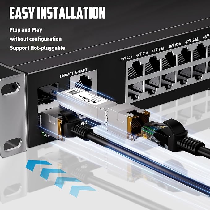 10G SFP+ to RJ45 Transceiver, Auto-Negotiation Copper SFP to Ethernet Module - Image 4