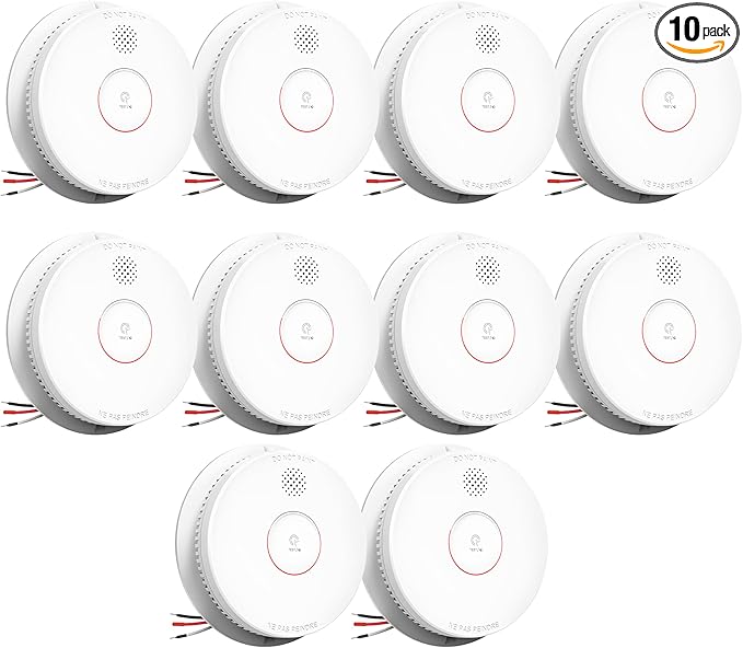 SITERWELL Smoke Detector, Hardwired Interconnected Smoke Detector, by SITERWELL