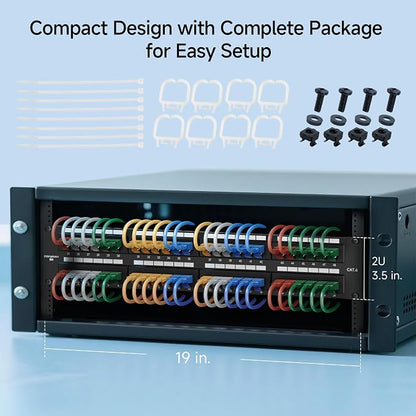Cable Matters 48 Port Patch Panel Rackmount or Wall Mount 19-Inch, 2U Cat6 - Image 7