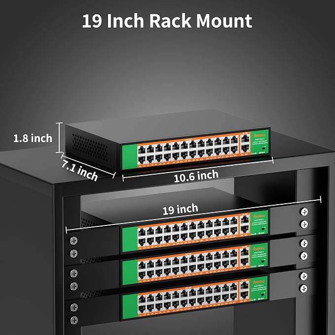 24 Port PoE Switch with 2 Gigabit Ethernet Uplink Port, Support IEEE802.3af/at - Image 7