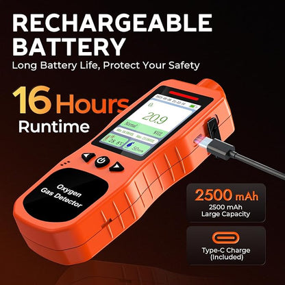 Portable Oxygen Detector 0-30%, Rechargeable O2 Monitor - Image 5