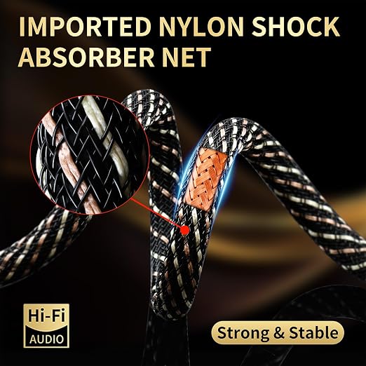 Audiophile HiFi Audio Cable–3.5mm to 3.5mm, 6N OFC Core, 24K Gold-Plated Plugs - Image 5