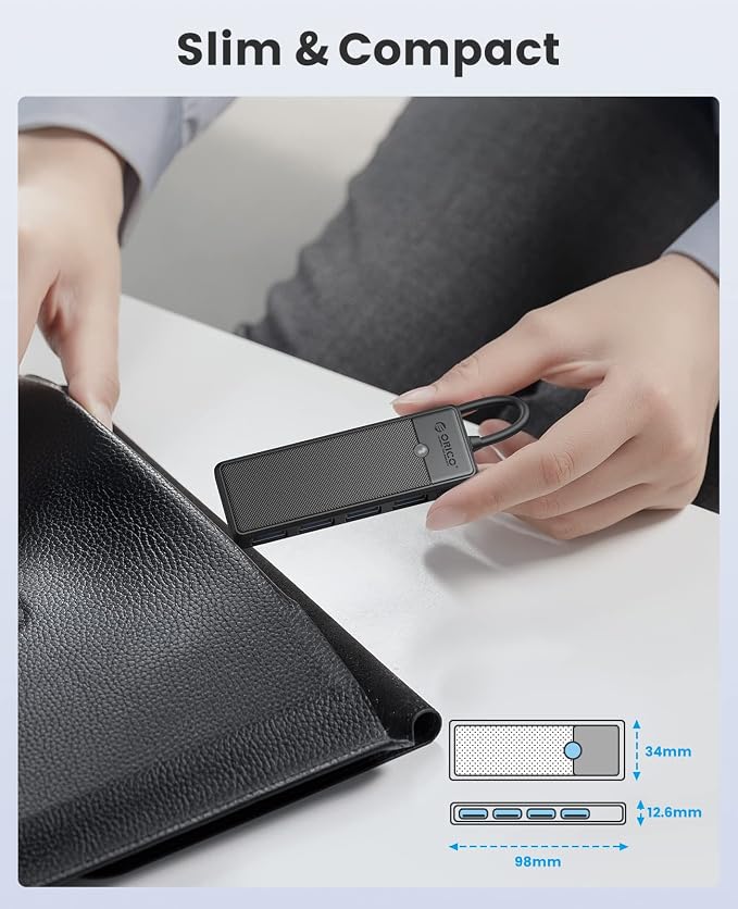ORICO USB 3.0 Hub, 4-Port USB Hub, Ultra Slim USB Splitter - Image 5