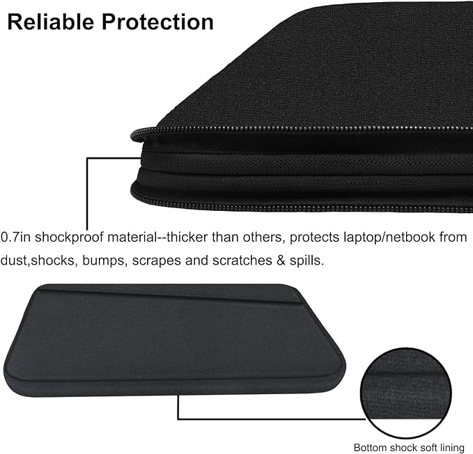 15.6 inch Laptop Sleeve, Durable Computer Carrying Bag Protective Case - Image 4