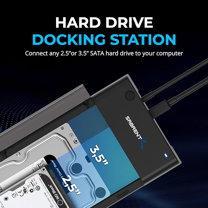 SABRENT USB 3.0 to SATA External Hard Drive Lay-Flat Docking Station - Image 2