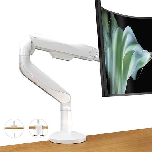 Ultrawide Single Monitor Mount, Adjustable Gas Spring Monitor Arm by Ergounion