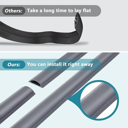 Cord Cover 6.6ft, Large Capacity Gray PVC Cord Hider - Image 3