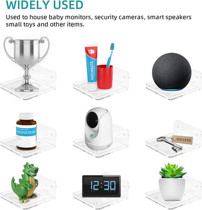 Wall Mount Floating Shelves for 2 Pcs Security Baby Camera Shelf Mini Speaker - Image 6