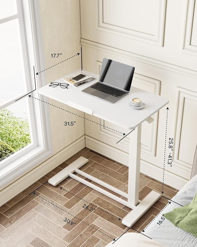 FLEXISPOT H7 PRO Mobile Standing Desk Adjustable Overbed Table Pneumatic - Image 7