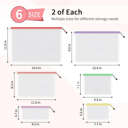 Umriox Zipper Bags, 6 Assorted Size, Project Bags - Image 2