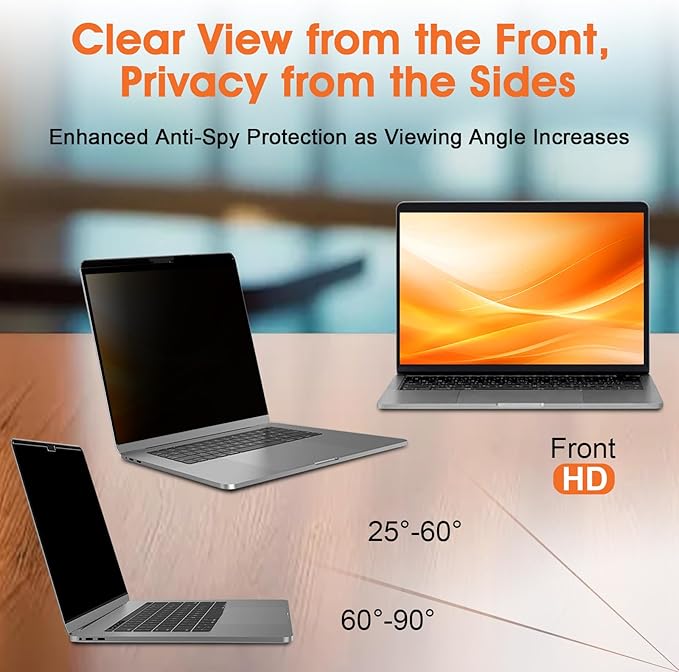 Magnetic Laptop Privacy Screen 14 Inch 16:10 Display- Removable Anti-Glare Blue - Image 2