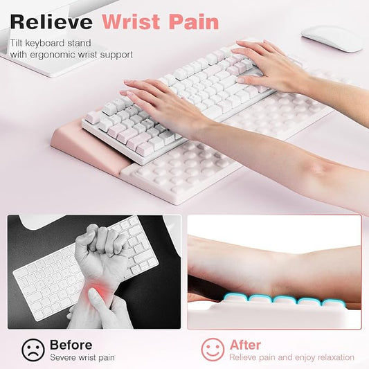 Ospelelf Ergonomic Keyboard Wrist Rest Pad Comfortable Keyboard Stand Riser - Image 2