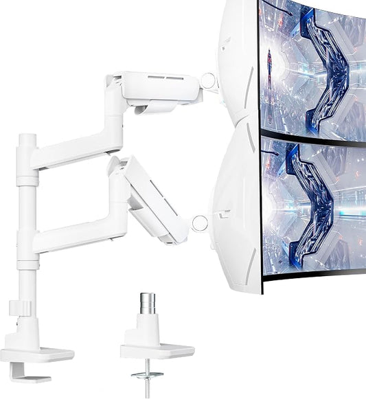 Vertical Dual Monitor Mount for 17-49 Inch Ultrawide Heavy Duty Curved Screen by ARESWING