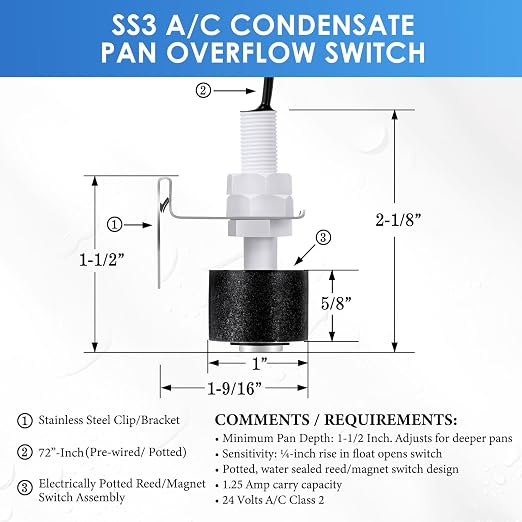 8 Pack AC Pan Float Switch Compatible - Image 2