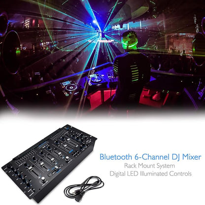 Pyle 6 Channel Mixer, Stereo Mixer, Professional Sound System, LED Illumination - Image 7