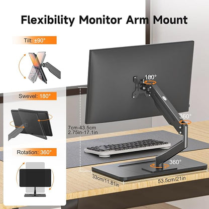 suptek Single Monitor Mount Gas Spring Arm Mount - Image 3