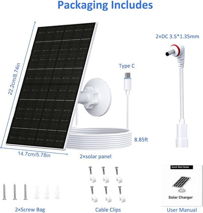 FUTUREZEN Solar Panel for Ring Camera, 6W Solar Charger Compatible - Image 7