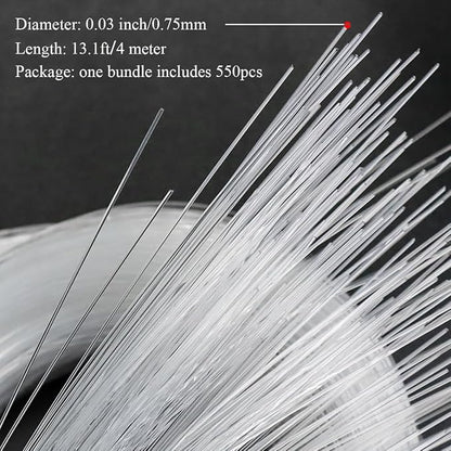 AKEPO End Glow Fiber Optic Light Cable 550pcs*13.1ft*Ф0.03in/0.75mm, PMMA - Image 4