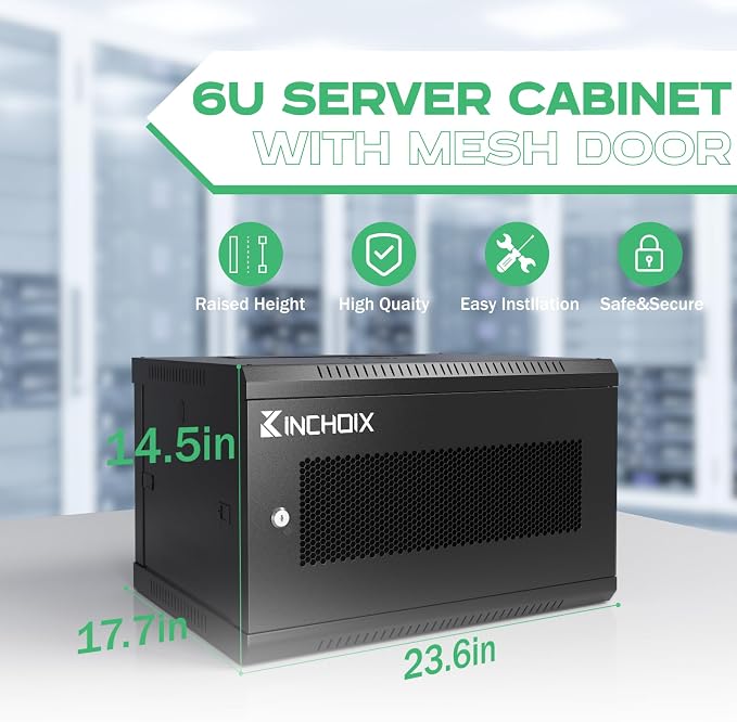 6U Server Cabinet Wall Mount Network Rack Enclosure Cabinet Enclosure - Image 2