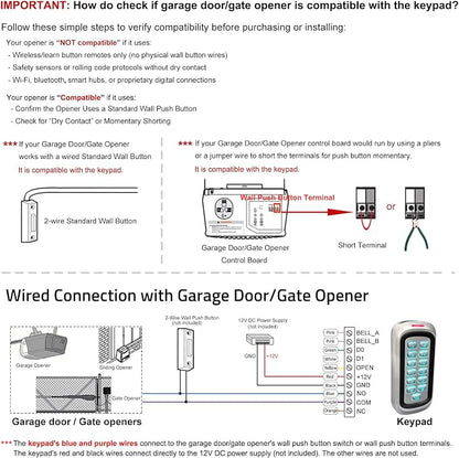 Wireless WiFi Access Control Keypad, 12V DC Metal Door Access Control System - Image 3