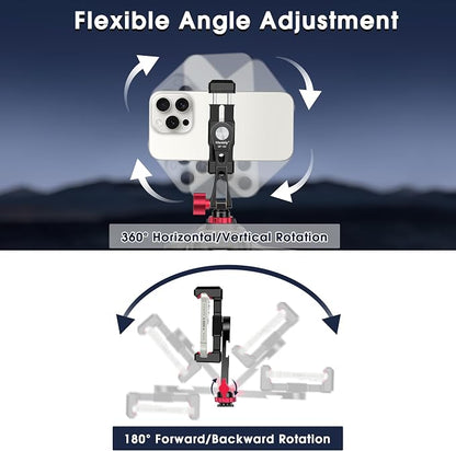 Manbily Phone Tripod Mount, Metal Smartphone Mount Adapter Camera Hot Shoe Mount - Image 5