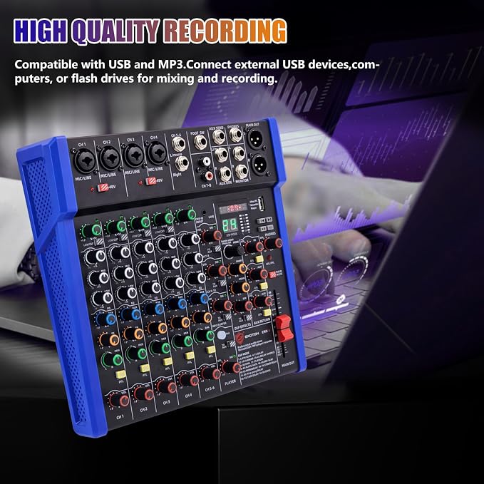 EXOTON Professional Audio Mixer Console, 6 Channel - Image 4