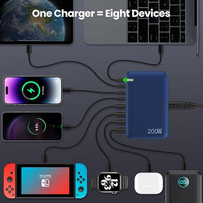 USB C Charger 200W USB C Charger Block, Upgraded GaN III 8-Port Fast Charging - Image 4