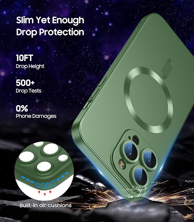 Magnetic for iPhone 15 Pro Case Slim Soft Silicone Bumper Shockproof Metallic - Image 4