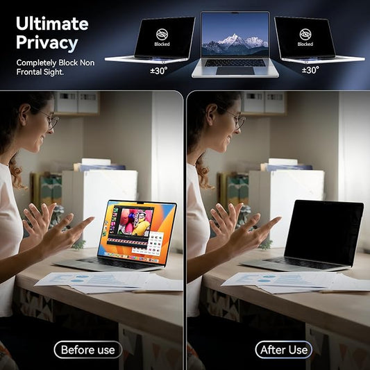 Privacy Screen Protector for MacBook Pro 16 Inch, Easy On/Off Removable Anti - Image 2