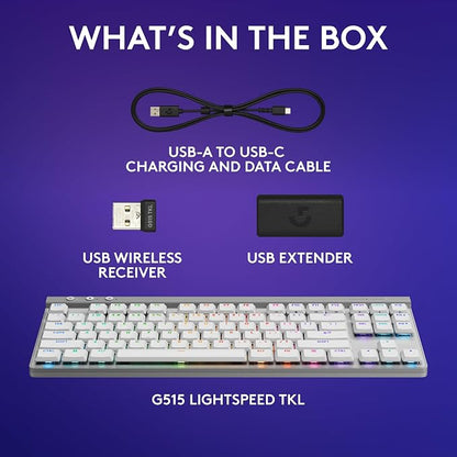 Logitech G515 Wireless Gaming Keyboard TKL, LIGHTSYNC RGB, Thin Tenkeyless - Image 8