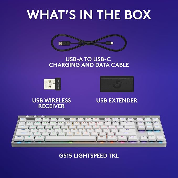 Logitech G515 Lightspeed TKL Low Profile Wireless Gaming Keyboard, LIGHTSYNC RGB - Image 8