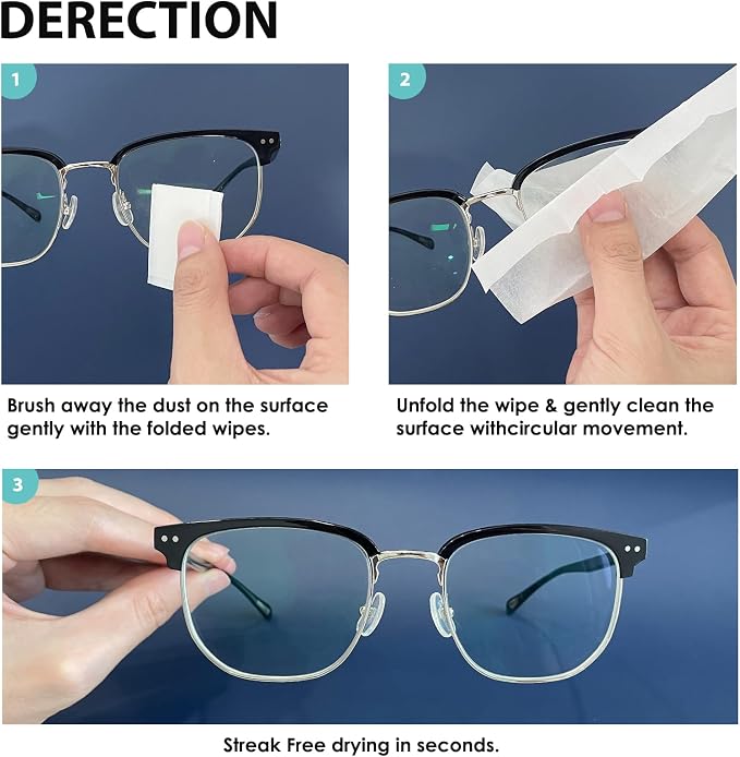 600 Count Lens Wipes for Eyeglasses, Eyeglass Lens Cleaning Wipes Pre-moistened - Image 6