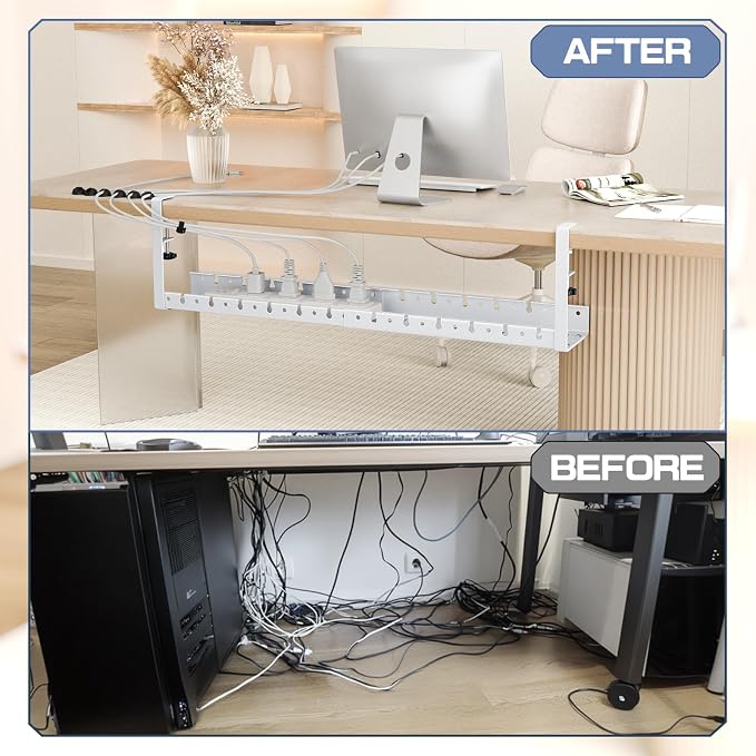 Shikha Under Desk Cable Tray, 15.7"-30.7" Retractable Under Desk Cable - Image 2