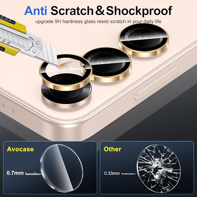 for Samsung Galaxy S25 Camera Lens Protector, Individual Metal Ring Tempered - Image 3