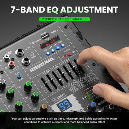 6 Channel Audio Interface Dj Mixer Soundboard Console 99 Dsp Reverb Delay - Image 8