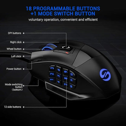 UtechSmart Venus Gaming Mouse RGB Wired, 16400 DPI High Precision Laser - Image 4