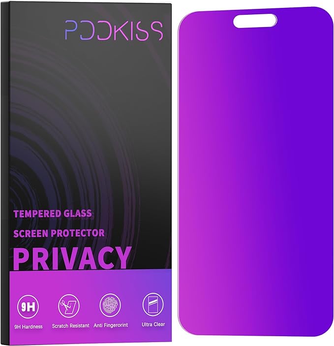 Compatible for iPhone 15 Plus/iPhone 16 Plus Privacy Screen Protector Tempered by ScreenProtectorGlass