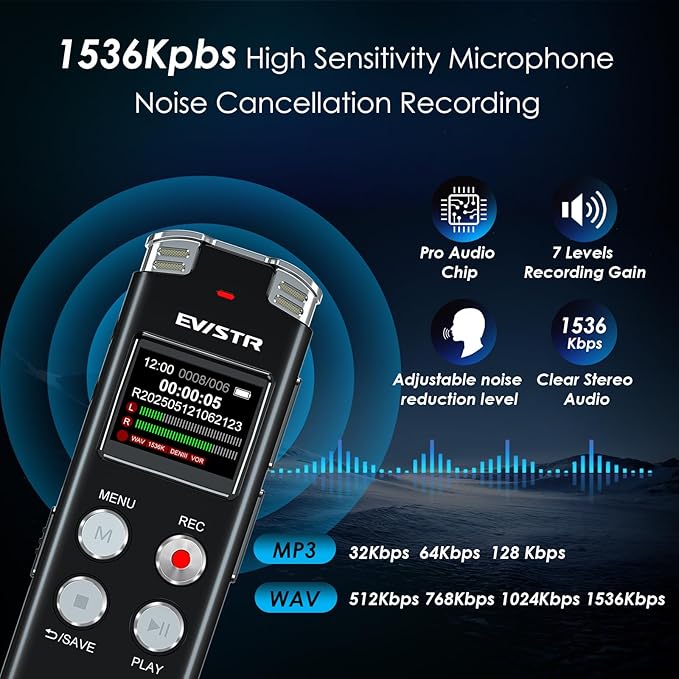 128GB Digital Voice Recorder Voice Activated Recorder - Image 3
