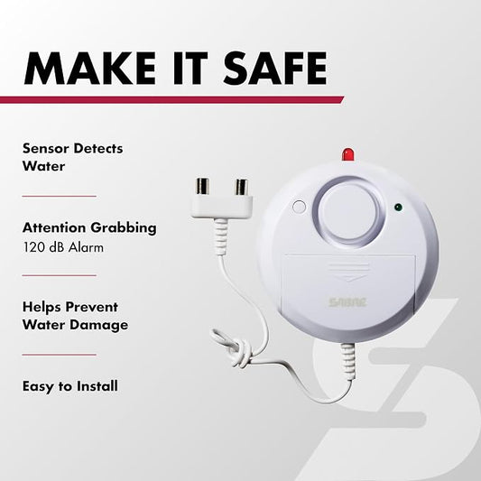 SABRE Water Leakage Alarm, 110 dB Alarm, Audible Up to 1, All Direction Water - Image 2