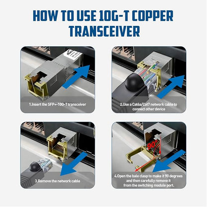 2-Pack 10G SFP+ to RJ45 Transceiver, Auto-Negotiation Copper SFP to Ethernet - Image 8