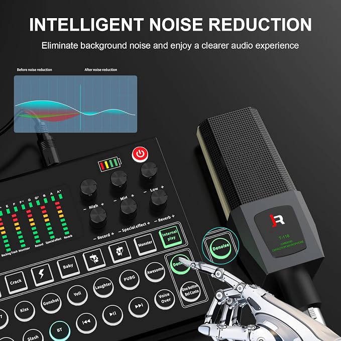 RHM Podcast Equipment Bundle, All-in-One Audio Interface DJ Mixer - Image 3