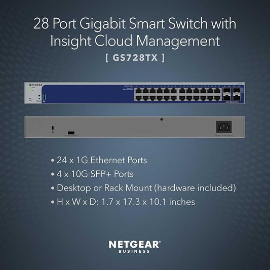 NETGEAR 28-Port Gigabit Ethernet Smart Switch- Managed, - Image 2