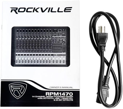 Rockville RPM1470 6000W Peak 14-Channel Powered Mixer, 750W RMS x 2 at 4 Ohm - Image 9