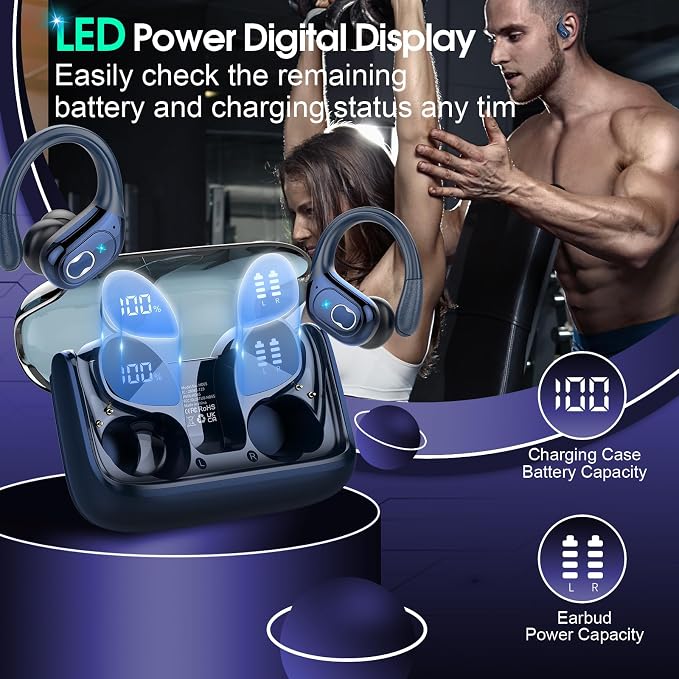 Wireless Earbuds 75hrs Bluetooth 5.4 Headphone Sport, 2025 Bluetooth Earbuds - Image 4