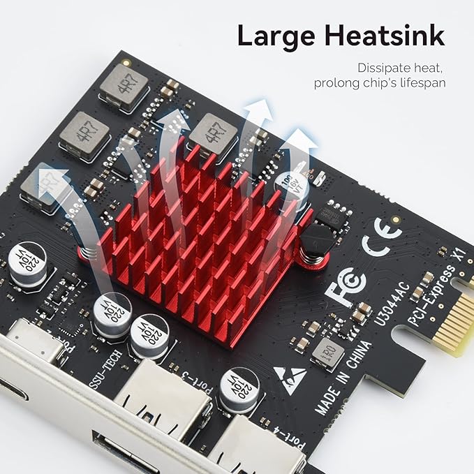 ELUTENG 4 Ports USB 3.1 PCIE Expansion Card Superspeed PCI Express Expansion - Image 4